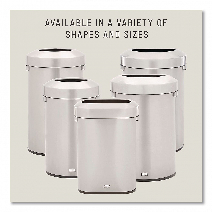 Refine Series Waste Receptacle, 15 gal, Plastic/Stainless Steel (2147581)