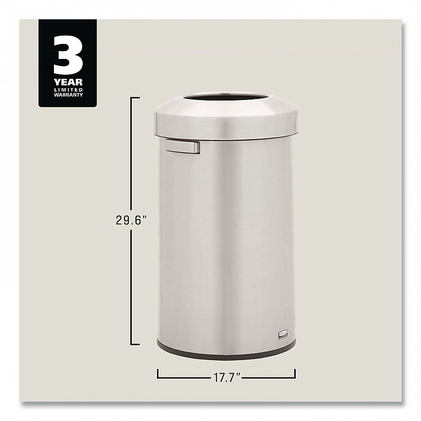 Refine Series Waste Receptacle, 23 gal, Plastic/Stainless Steel (2147584)