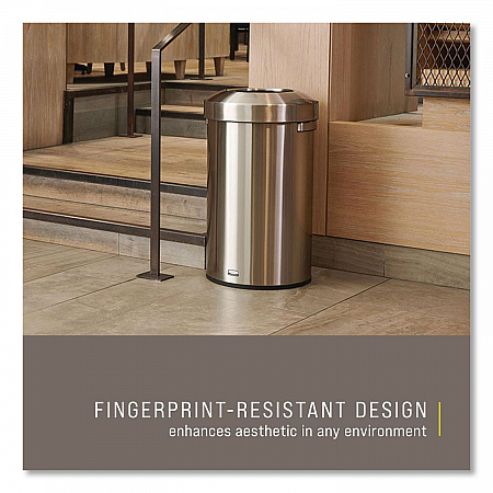 Refine Series Waste Receptacle, 23 gal, Plastic/Stainless Steel (2147584)