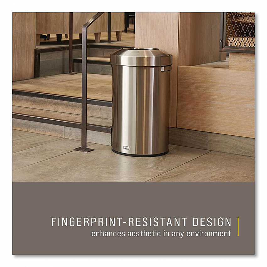 Refine Series Waste Receptacle, 23 gal, Plastic/Stainless Steel (2147584)
