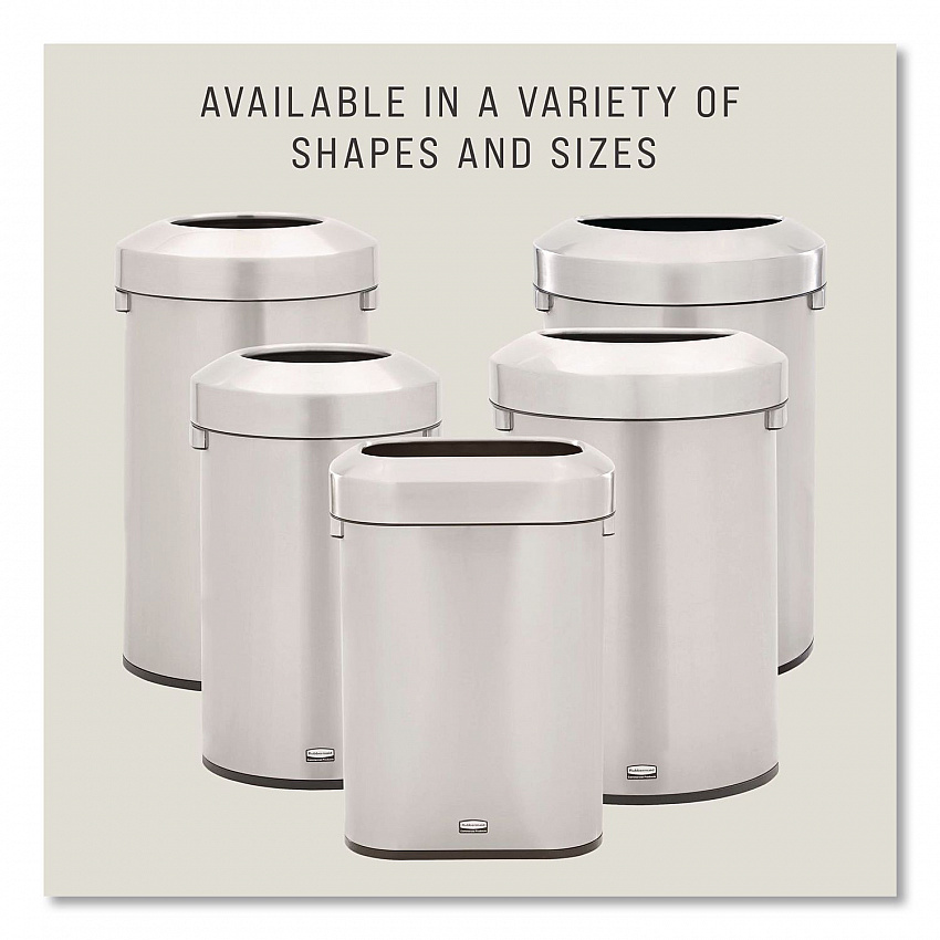 Refine Series Waste Receptacle, 23 gal, Plastic/Stainless Steel (2147584)