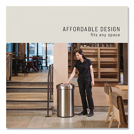 Refine Series Waste Receptacle, 23 gal, Plastic/Stainless Steel (2147584)