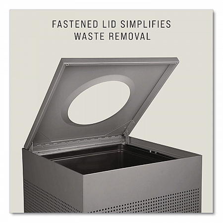Designer Line Silhouettes Waste Receptacle, 16 gal, Steel, Silver Metallic (SC14EPLSM)