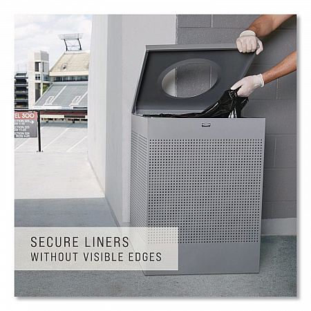 Designer Line Silhouettes Waste Receptacle, 16 gal, Steel, Silver Metallic (SC14EPLSM)