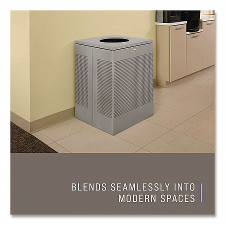 Designer Line Silhouettes Waste Receptacle, 16 gal, Steel, Silver Metallic (SC14EPLSM)