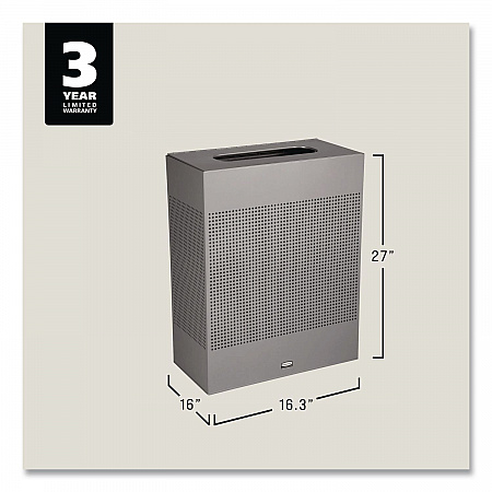 Designer Line Silhouettes Waste Receptacle, 22.5 gal, Steel, Silver Metallic (SR18EPLSM)