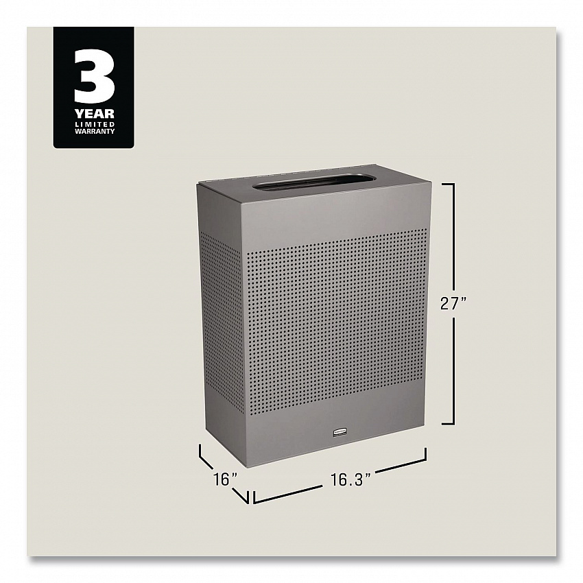 Designer Line Silhouettes Waste Receptacle, 22.5 gal, Steel, Silver Metallic (SR18EPLSM)