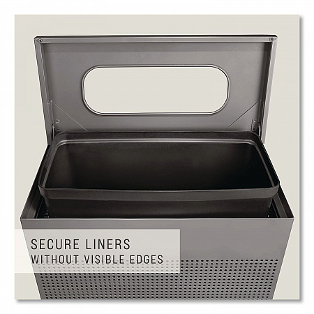 Designer Line Silhouettes Waste Receptacle, 22.5 gal, Steel, Silver Metallic (SR18EPLSM)