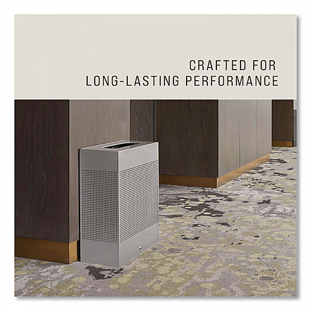 Designer Line Silhouettes Waste Receptacle, 22.5 gal, Steel, Silver Metallic (SR18EPLSM)