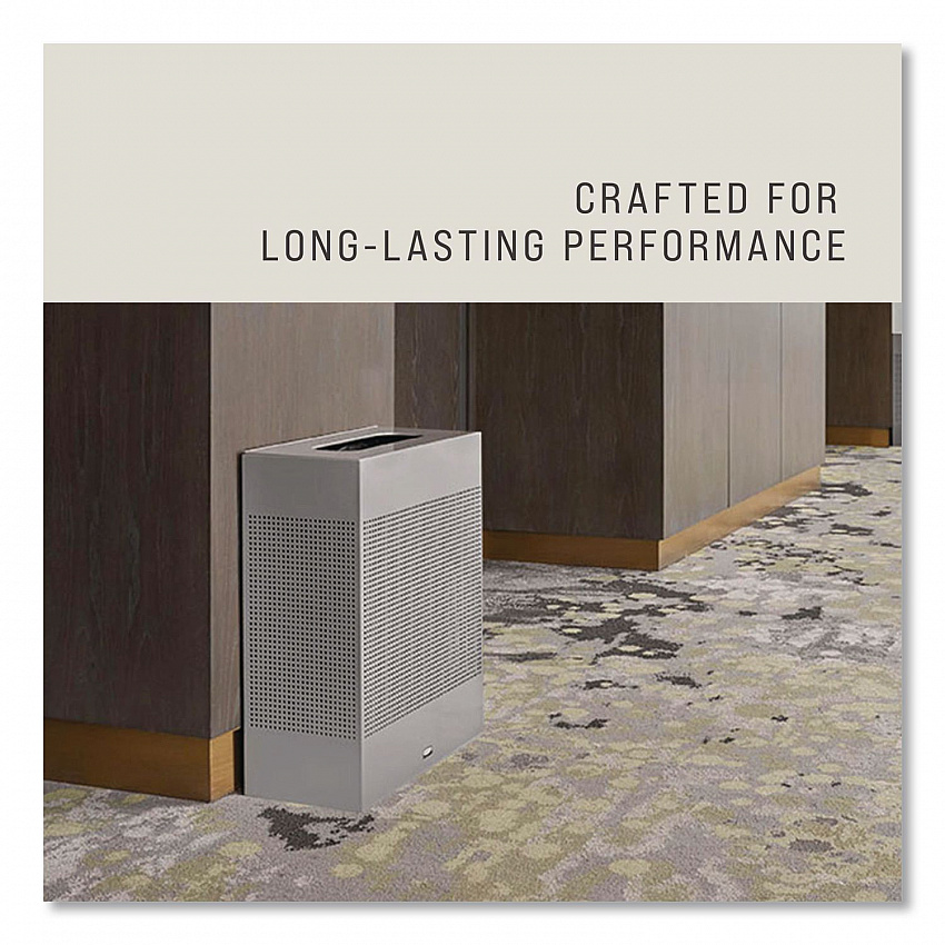 Designer Line Silhouettes Waste Receptacle, 22.5 gal, Steel, Silver Metallic (SR18EPLSM)