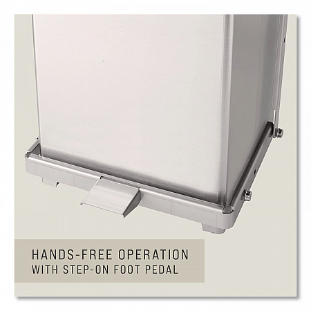 Defenders Heavy-Duty Steel Step Can, 13 gal, Steel, Stainless Steel (ST24SSPL)