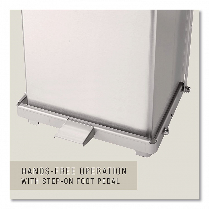 Defenders Heavy-Duty Steel Step Can, 13 gal, Steel, Stainless Steel (ST24SSPL)