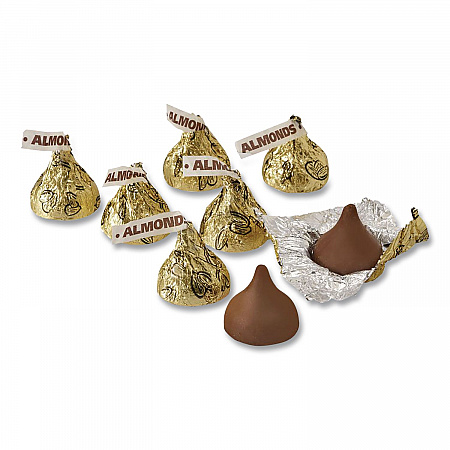 KISSES with Almonds, Gold Foils, 60 oz Bag (HEC62083)