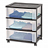 Three-Drawer Durable Storage Cart, Plastic, 22 x 15.69 x 25.48, Clear/Black (270012)