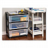 Three-Drawer Durable Storage Cart, Plastic, 22 x 15.69 x 25.48, Clear/Black (270012)