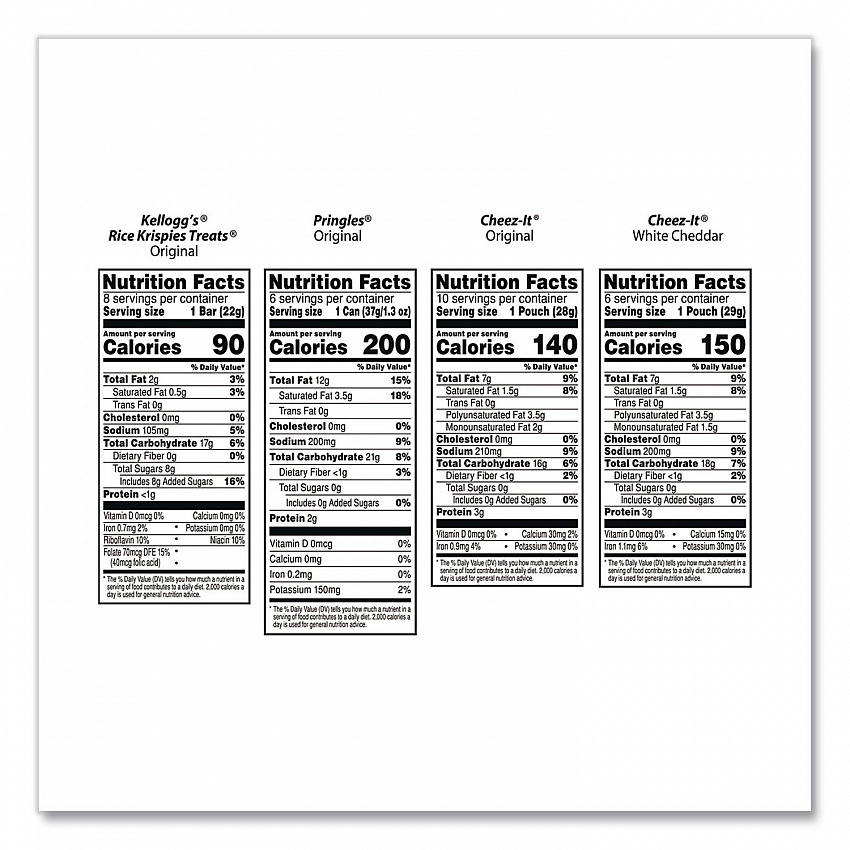 Mega Variety Pack, Cheez-Its, Pringles, Rice Krispies, Individually Wrapped, 30/Box (KEE00149)