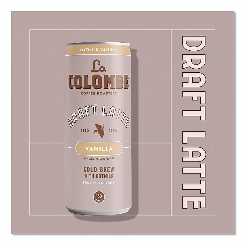 Draft Latte Cold Brew, Vanilla Latte with Oat Milk, 11 oz Can, 12/Carton (LCT00521)
