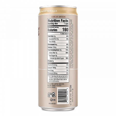 Draft Latte Cold Brew, Vanilla Latte with Oat Milk, 11 oz Can, 12/Carton (LCT00521)