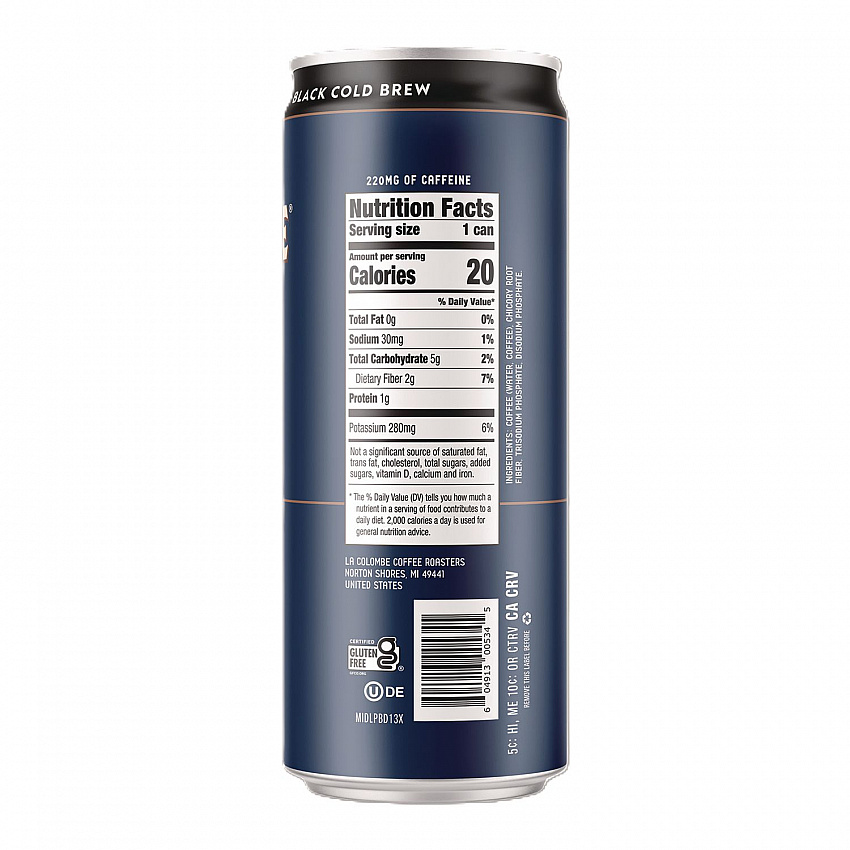 Cold Brew Coffee, Black, 11 oz Can, 12/Carton (LCT00535)