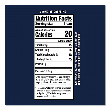 Cold Brew Coffee, Black, 11 oz Can, 12/Carton (LCT00535)