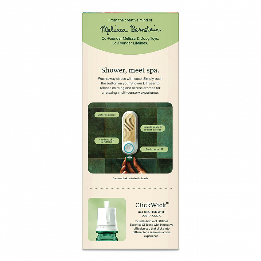 Evaporative Aromatherapy Essential Oil Shower Diffuser/Crisp Mountain Air-Mint and Eucalyptus Oil,4.7 x 4.7 x 7.2,White/Ivory (111501)