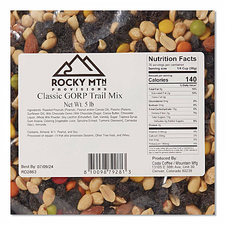Rocky MTN Provisions Classic GORP Trail Mix, 5 lb Bag, 4/Carton (CDA79281)