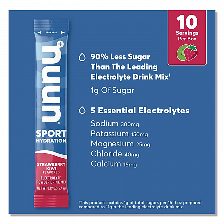 Sport Hydration Electrolyte Powder Drink Mix, Strawberry Kiwi, 0.19 oz Stick, 10/Box (02394)