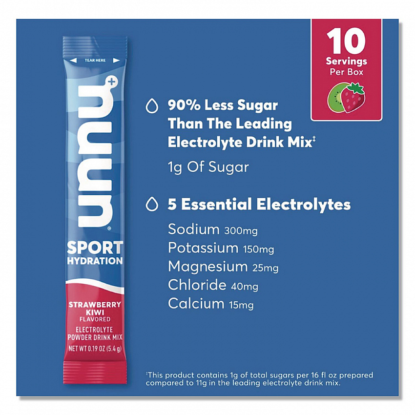 Sport Hydration Electrolyte Powder Drink Mix, Strawberry Kiwi, 0.19 oz Stick, 10/Box (02394)