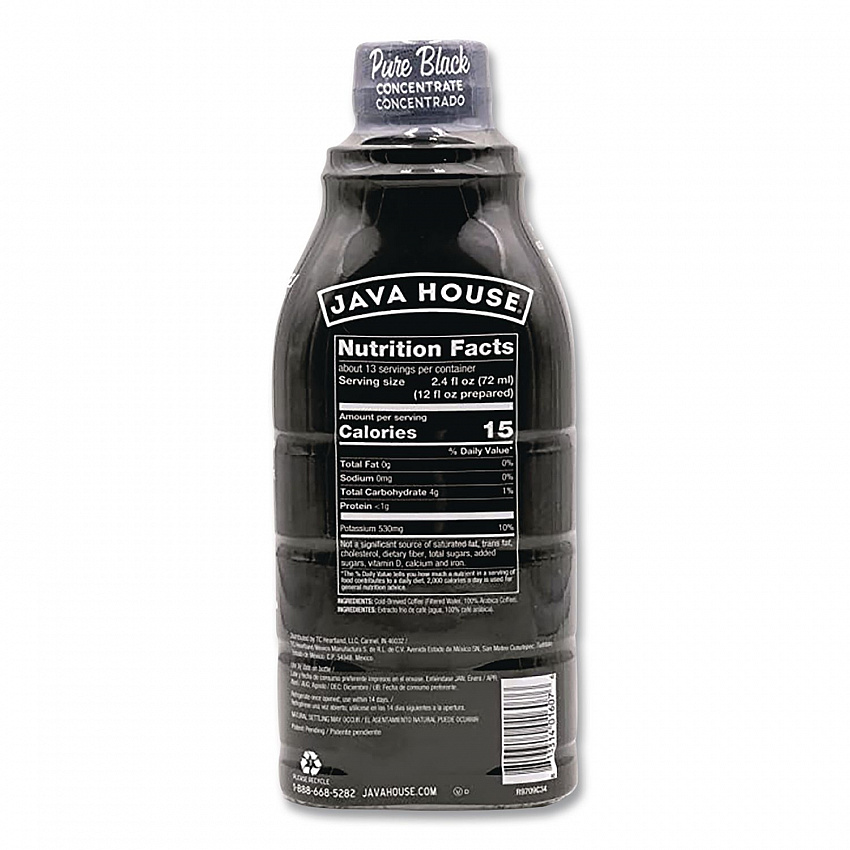 Cold Brew Coffee Concentrate, Pure Black, 32 oz Bottle (HFP01607)