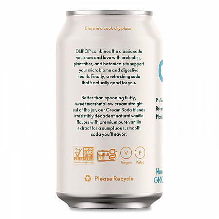 Prebiotic Soda, Cream Soda, 12 oz Can, 12/Carton (ICO70289)