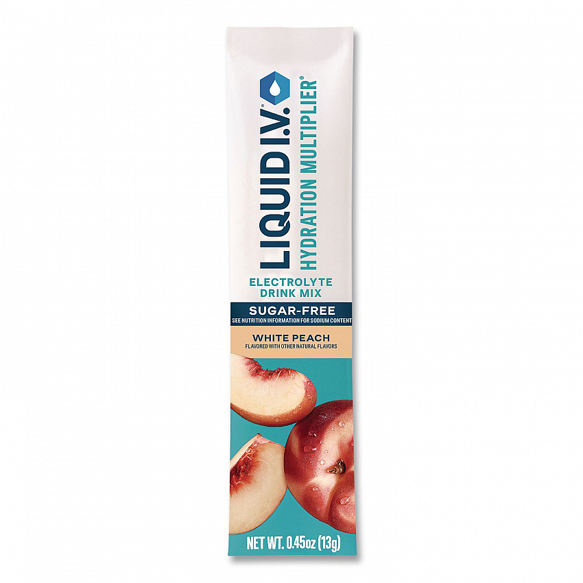 Sugar-Free Hydration Multiplier, 0.45 oz Stick, Sugar-Free White Peach, 15/Pack (EHC28674)