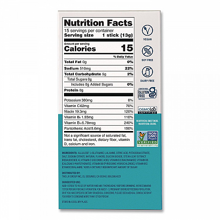 Sugar-Free Hydration Multiplier, 0.45 oz Stick, Sugar-Free White Peach, 15/Pack (EHC28674)