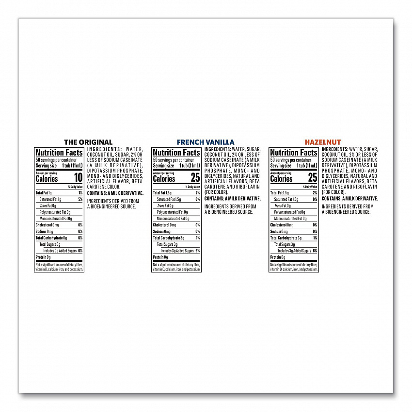 Liquid Coffee Creamer, Assorted Flavors, 0.38 oz Mini Cups, 150/Carton (46193CT)