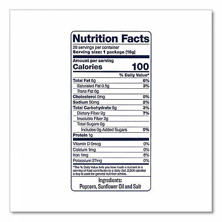 Popcorn, Original, 0.65 oz Bag, 28/Carton (SKP00462)