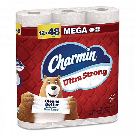Ultra Strong Bathroom Tissue, Septic Safe, 2-Ply, White, 220 Sheets/Roll, 12 Rolls/Pack (32173)