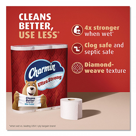 Ultra Strong Bathroom Tissue, Septic Safe, 2-Ply, White, 220 Sheets/Roll, 12 Rolls/Pack (32173)