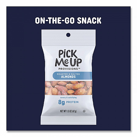 Roasted and Salted Almonds, 1.5 oz Pouch, 36/Box (PM62980)