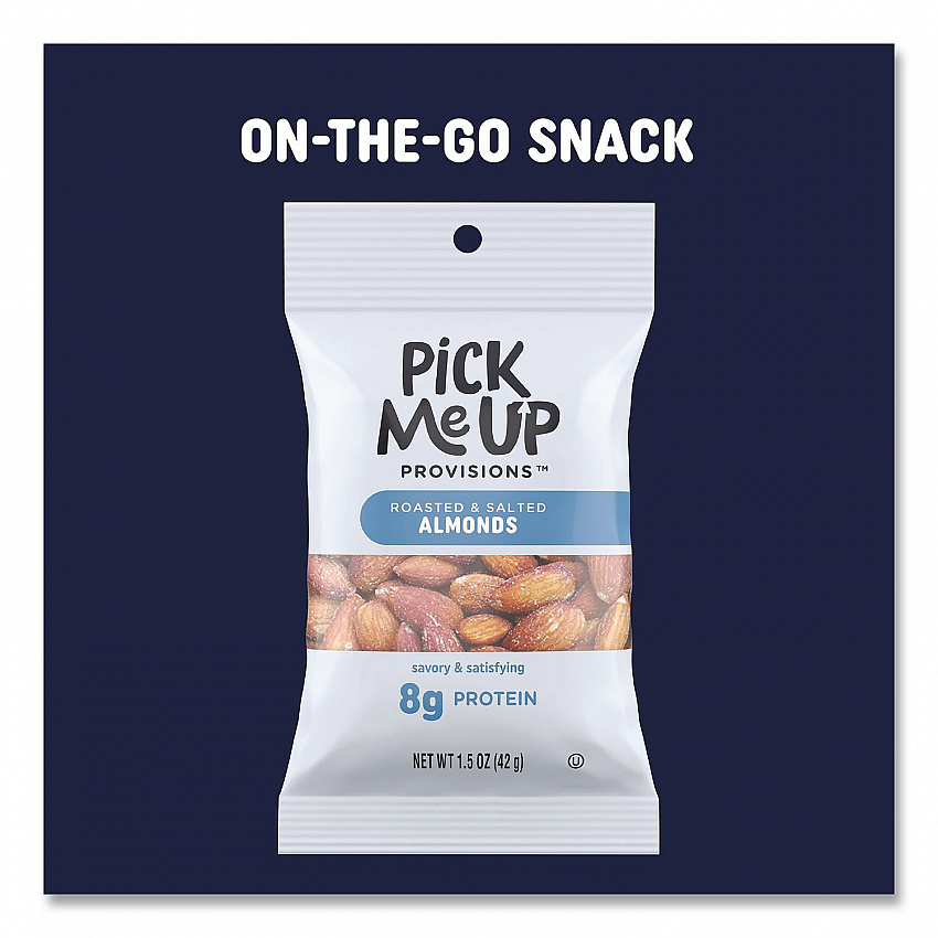 Roasted and Salted Almonds, 1.5 oz Pouch, 36/Box (PM62980)