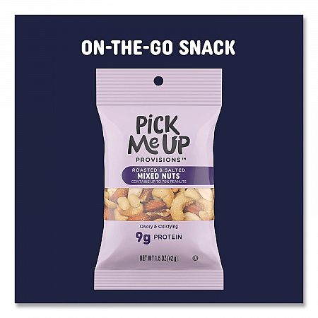 Roasted and Salted Mixed Nuts, 1.5 oz Pouch, 36/Box (PM62982)