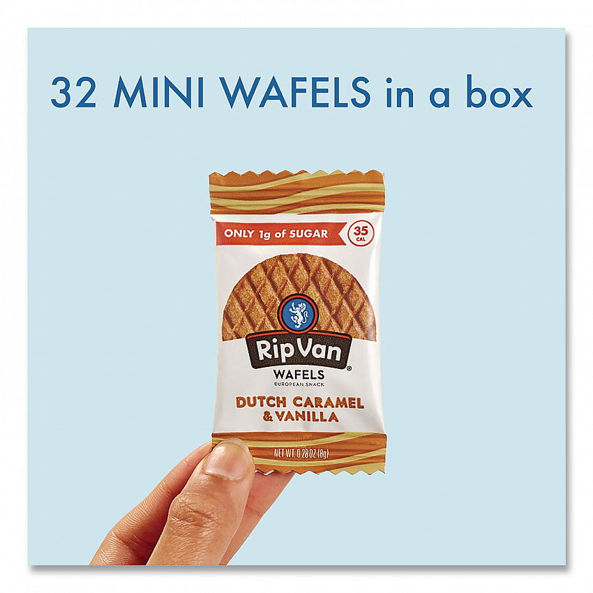 Minis Dutch Caramel and Vanilla Wafels, 0.28 oz Packet, 32/Box (RVW00891)