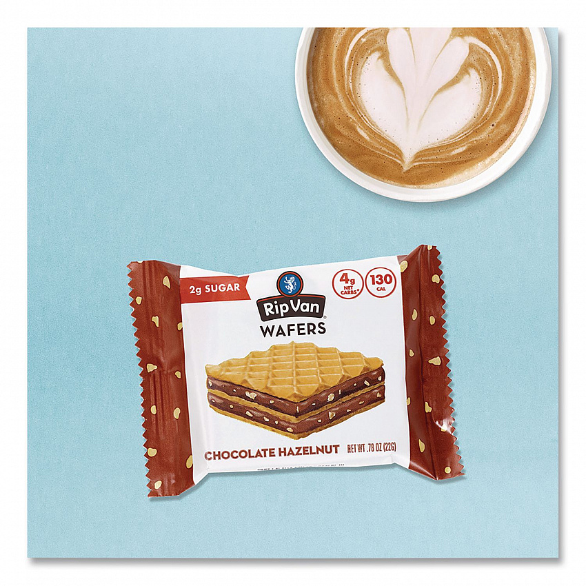 Wafers, Chocolate Hazelnut, 0.78 oz Packet, 16/Box (RVW70519)