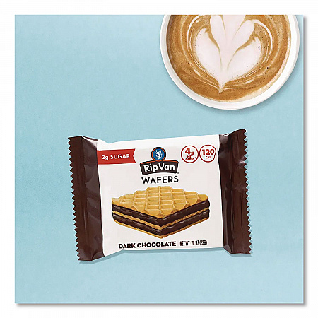 Wafers, Dark Chocolate, 0.78 oz Packet, 16/Box (RVW70520)