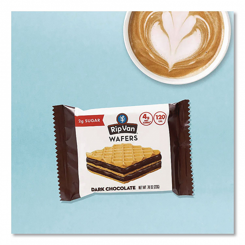 Wafers, Dark Chocolate, 0.78 oz Packet, 16/Box (RVW70520)