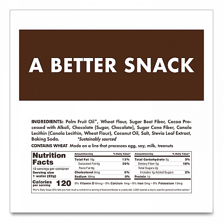 Wafers, Dark Chocolate, 0.78 oz Packet, 16/Box (RVW70520)