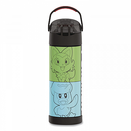 FUNtainer Pokemon Stainless Steel Vacuum Insulated Water Bottle, 16 oz, Multicolor (F42105PM6M)