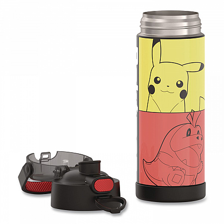 FUNtainer Pokemon Stainless Steel Vacuum Insulated Water Bottle, 16 oz, Multicolor (F42105PM6M)