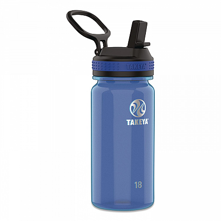 Tritan Plastic Water Bottle, 18 oz, 1 Royal Bottle, 1 Black Bottle, 2/Pack (51464)
