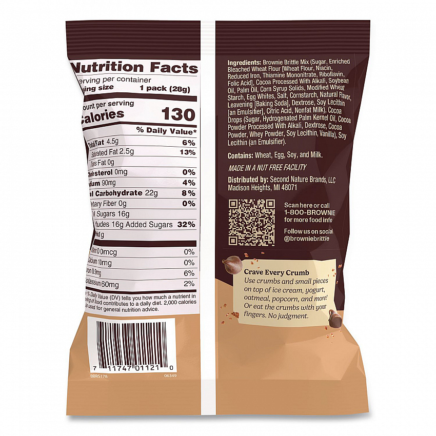 Crunchy Brownie Snack Variety Pack, Chocolate Chip and Salted Caramel, 2 oz Bag, 20/Carton (KAR01416)