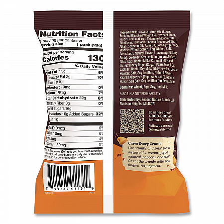 Crunchy Brownie Snack Variety Pack, Chocolate Chip and Salted Caramel, 2 oz Bag, 20/Carton (KAR01416)