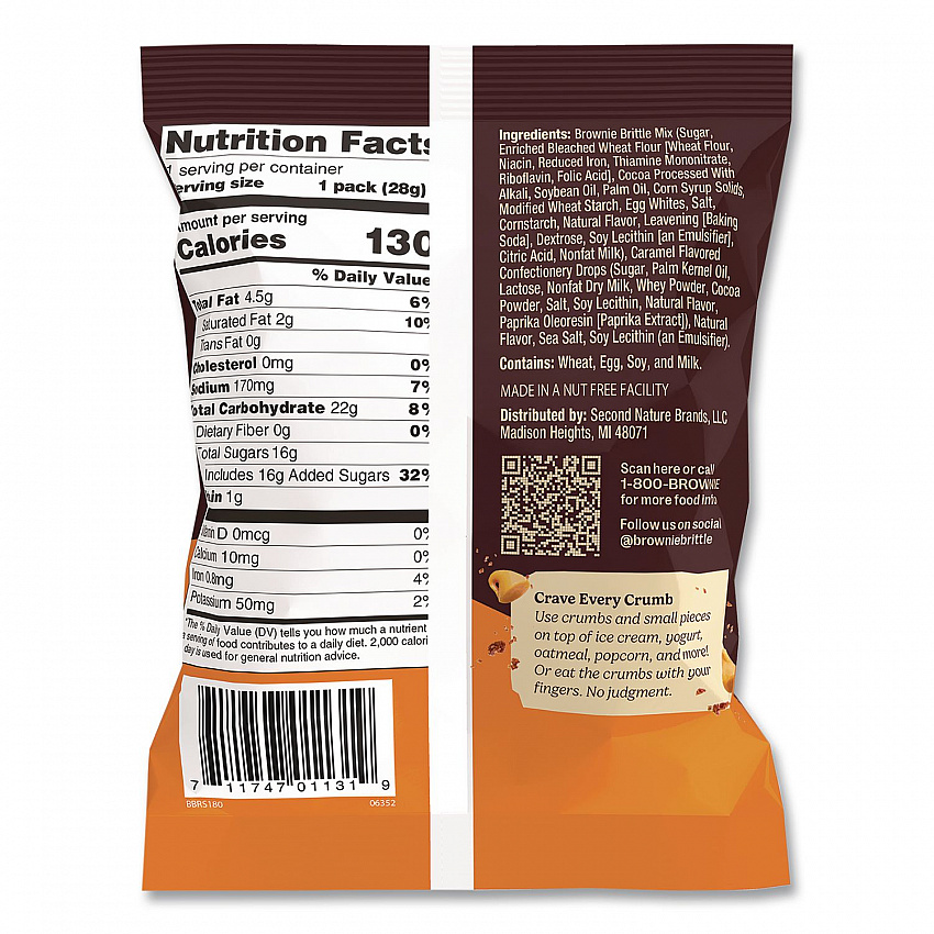Crunchy Brownie Snack Variety Pack, Chocolate Chip and Salted Caramel, 2 oz Bag, 20/Carton (KAR01416)